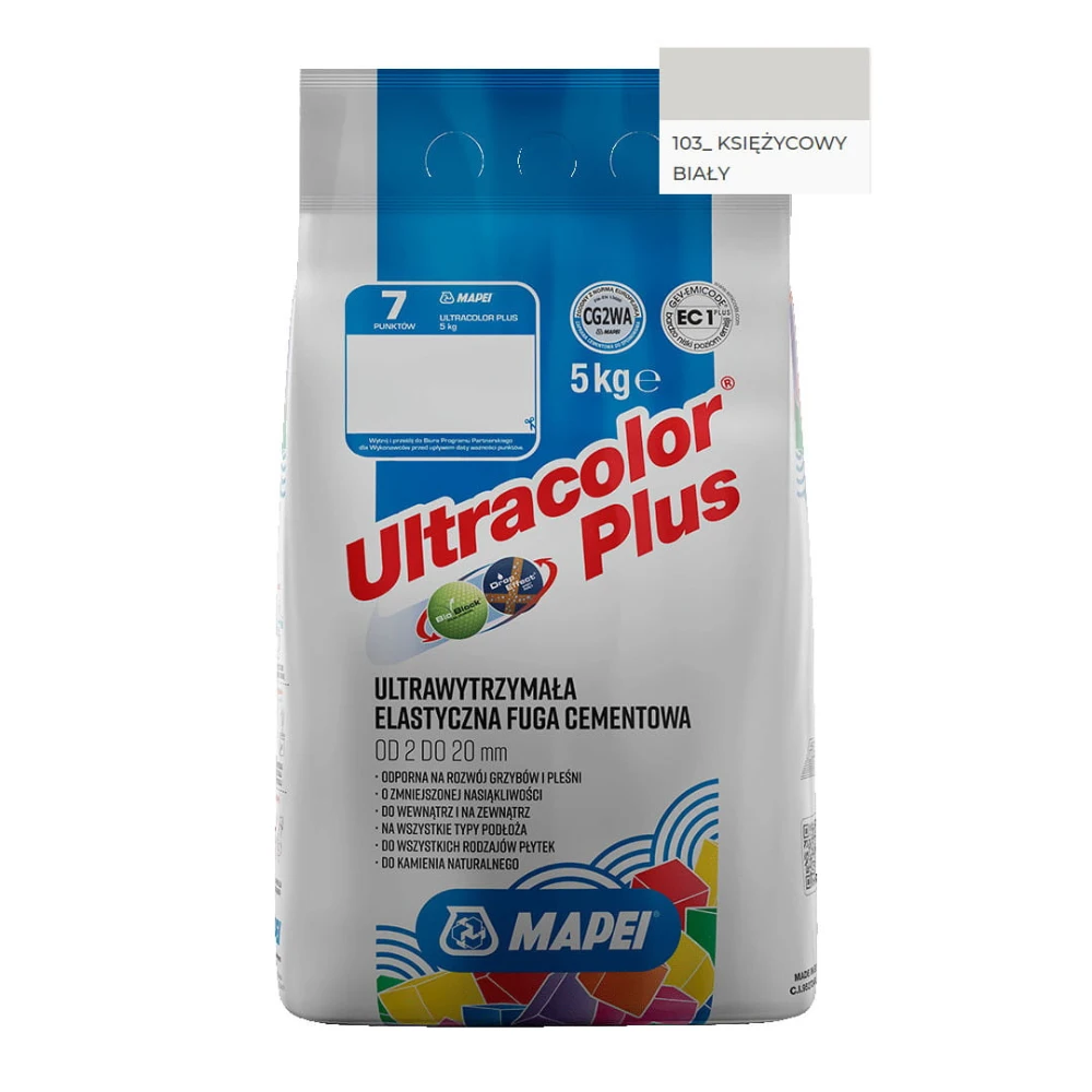MAPEI spárovací hmota ultracolor plus 103 5 kg měsíční bílá