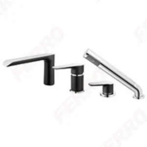 FERRO ADORE BLACK/CHROME bateria wannowa 4-otworowa