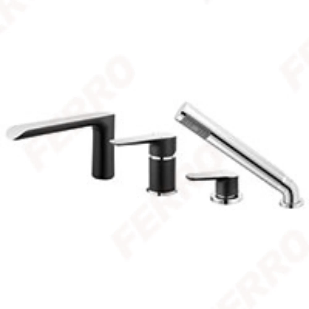 FERRO ADORE BLACK/CHROME bateria wannowa 4-otworowa