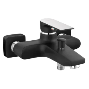 FERRO ALGEO SQUARE BLACK-CHROME bateria wannowa ścienna