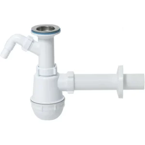 McALPINE syfon brodzikowy niski Ø90 mm, czarny mat, wysokość 60 mm