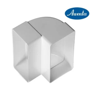 AWENTA Kolanko pionowe kanału płaskiego 55 × 110 mm 90° białe